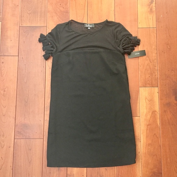 Lulu’s Iced Latte Black Shift Dress with Tassels - Picture 6 of 9